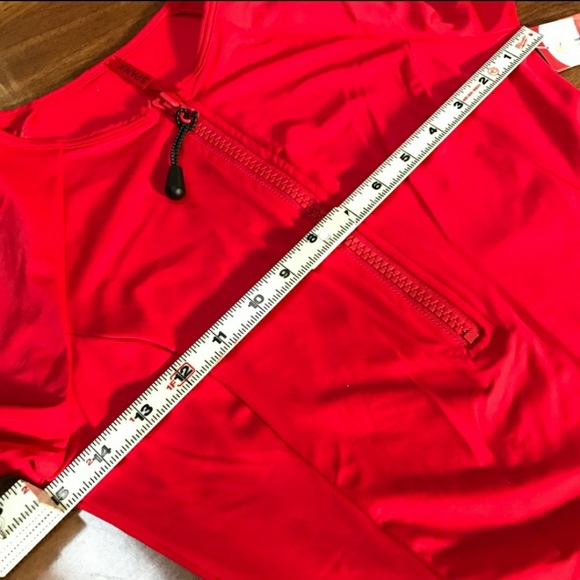 SPANX Long Sleeve Slimming Swimsuit Red - Picture 12 of 12